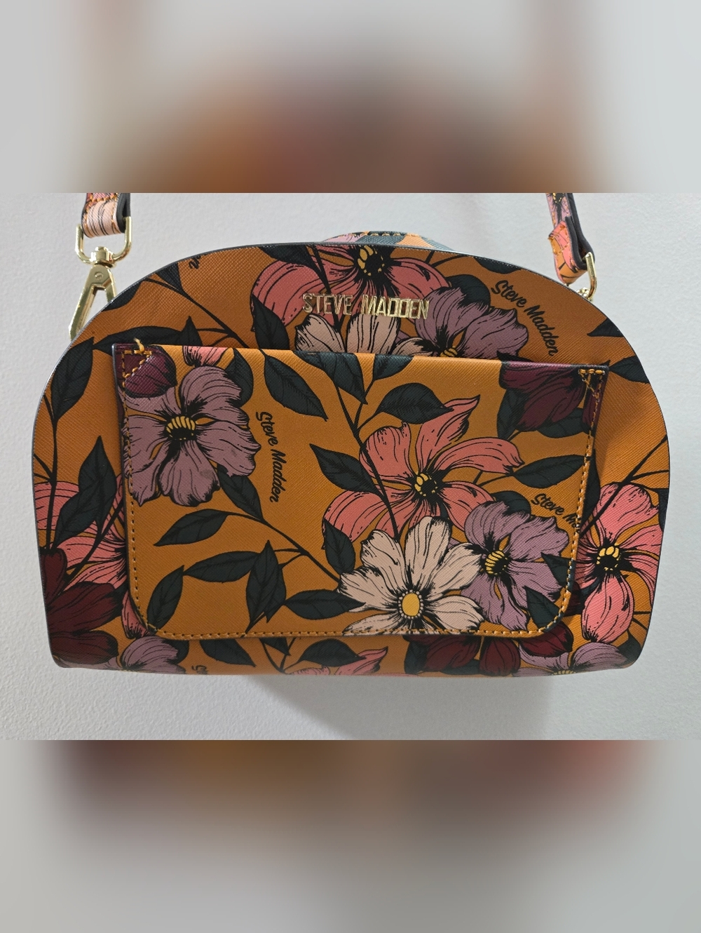 Steve Madden Floral Crossbody Bag - Mustard Pink Multi